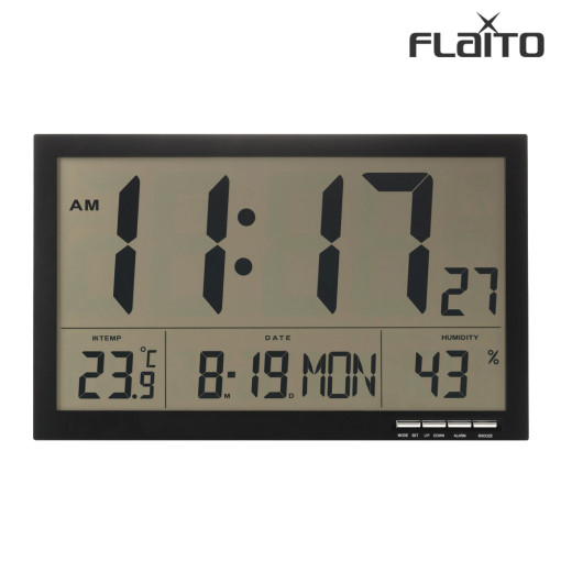 플라이토 F811 디지털 LCD 무소음 전자 탁상 벽시계 36cm