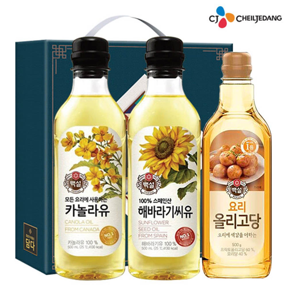 CJ 백설카놀라유 해바라기유 올리고당500(3종)