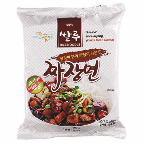 쌀루면 짜장면 RICE NOODLE Jajang(Black noodle)/12봉지