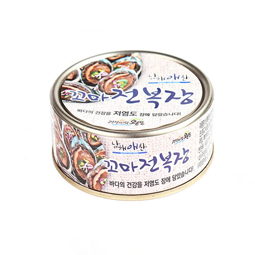 전남완도 저염식 특허간장 남해애찬 꼬마전복장캔100g