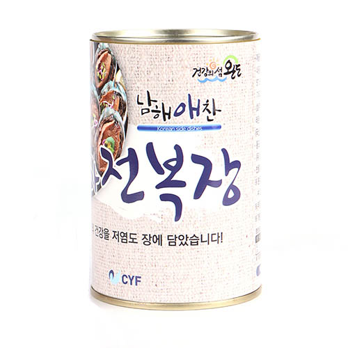 전남완도 저염식 특허간장 남해애찬 꼬마전복장캔400g