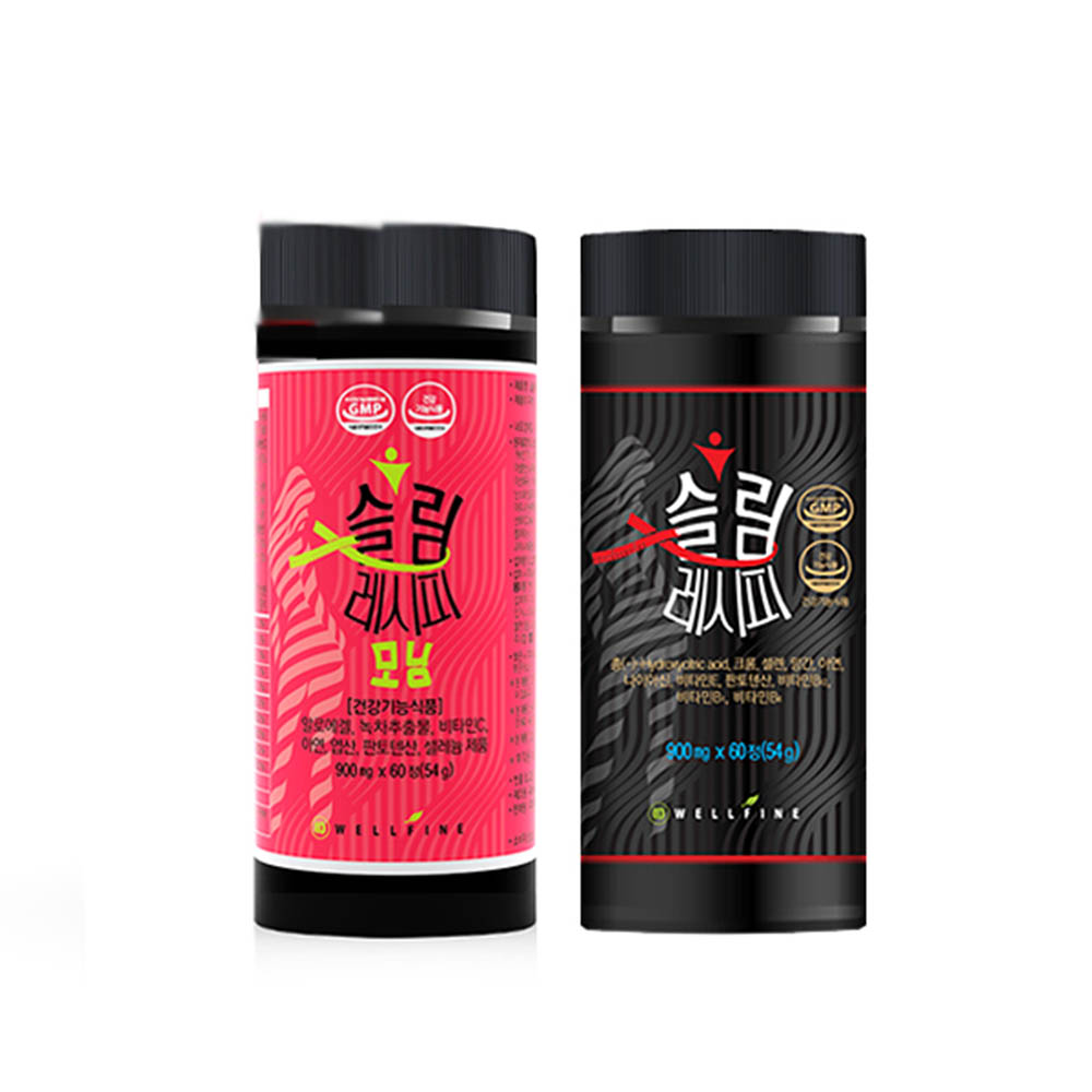 다이어트 쉽고 빠르게 슬림레시피 모닝&나이트 900mgx60정(54g)총2병
