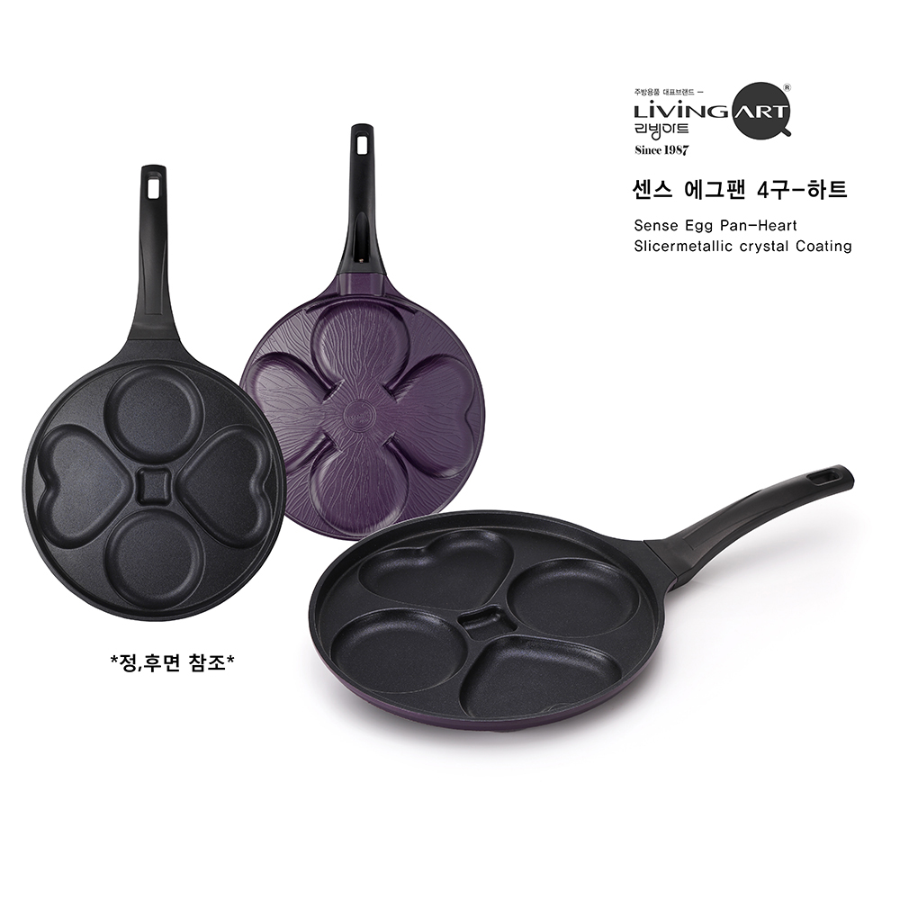 리빙아트 센스 하트 에그팬 4구 28cm