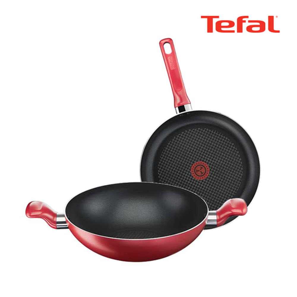 [테팔] 퍼펙트 레드 프라이팬 2종세트(프라이팬 24cm + 양수볶음팬 28cm) Perfectred_F24HF28