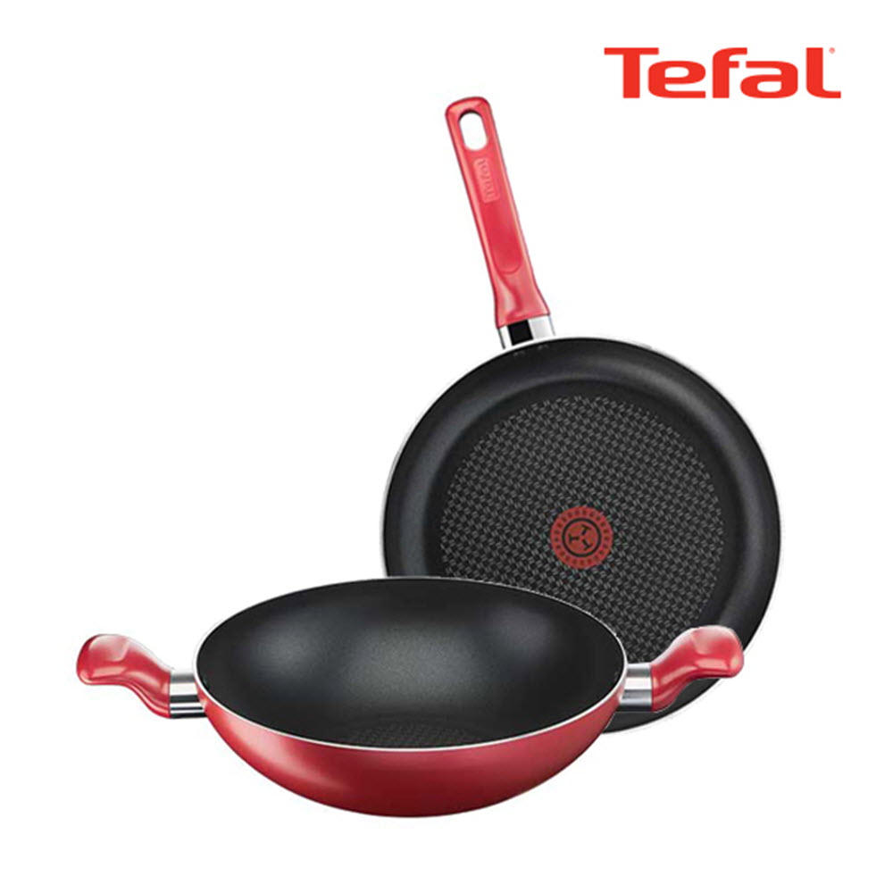 [테팔] 퍼펙트 레드 프라이팬 2종세트(프라이팬 28cm + 양수볶음팬 28cm) Perfectred_F28HF28