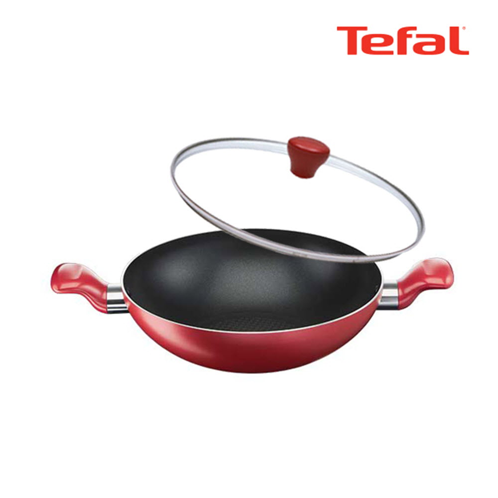 [테팔] 퍼펙트 레드 양수볶음팬 28cm + 유리뚜껑 28cm Perfectred_HF28GLT28
