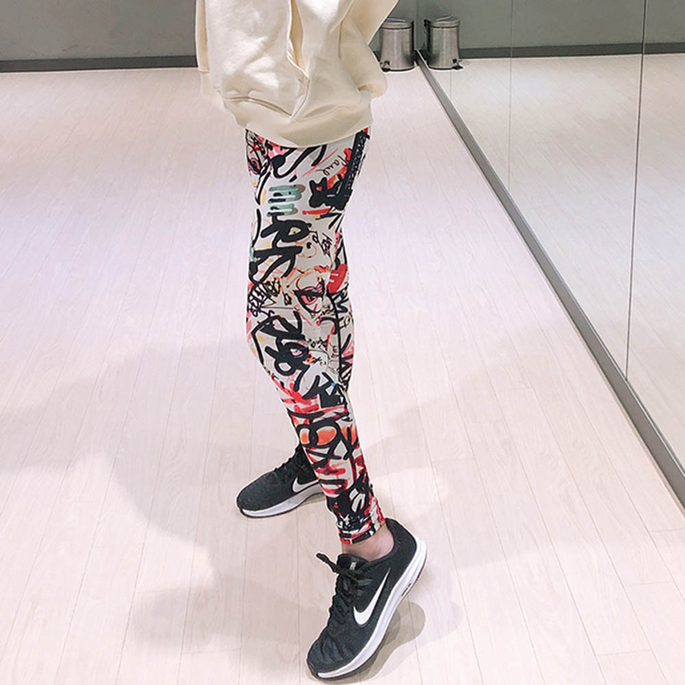 유니티 그래피티아트 요가복 필라테스복 9부 팬츠 1000025885