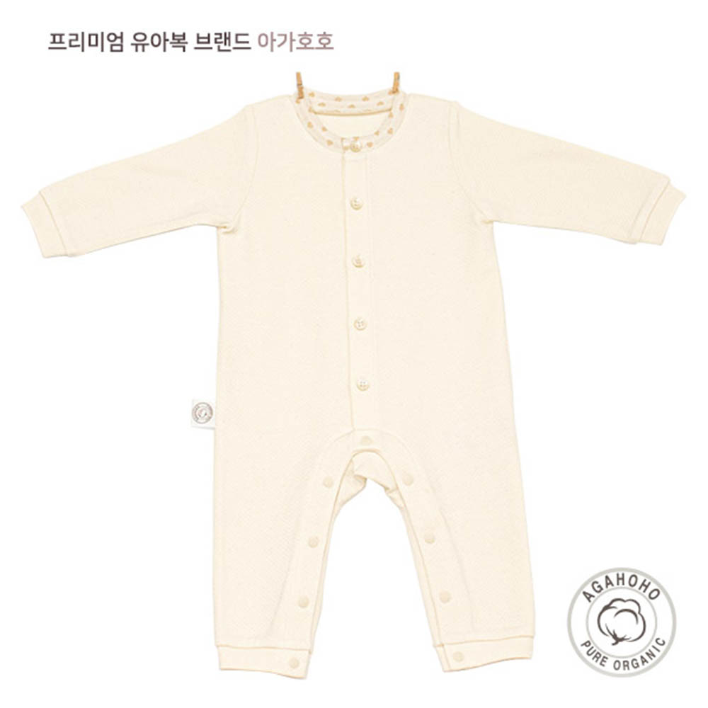 아가호호 퓨어오가닉 밀크화이트 라운드점프슈트