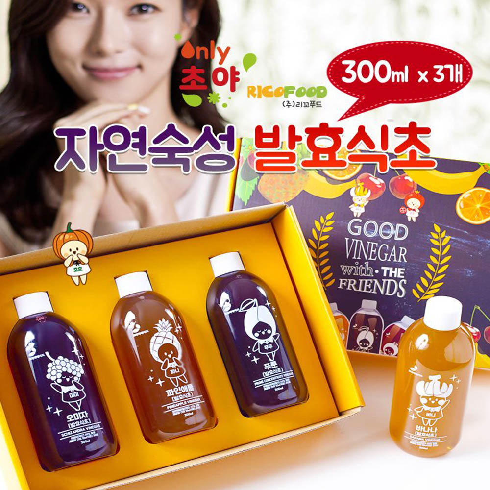 초야 자연숙성 발효식초 300ml x 3개입