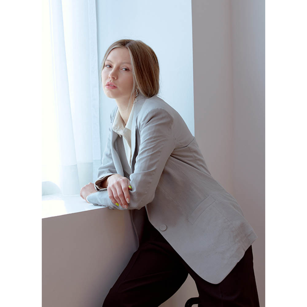 어바웃티 린넨싱글자켓