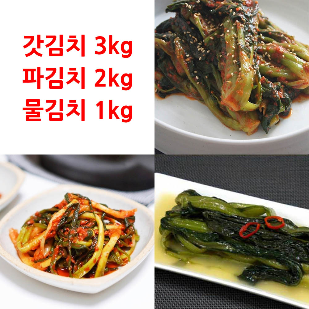 청담푸드 갓김치 3kg + 파김치 2kg + 물김치 1kg