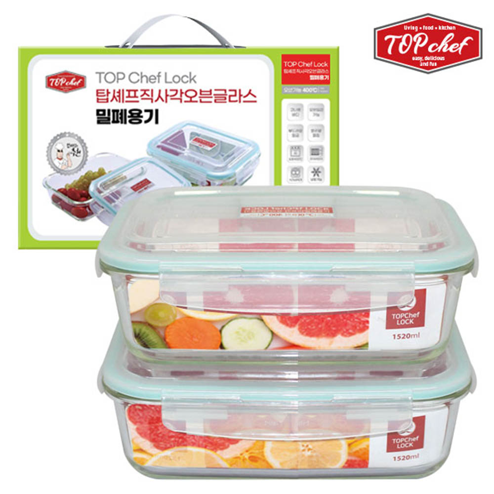 탑셰프 직사각오븐글라스1520용기2조(2종)