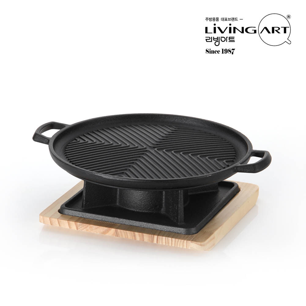 [리빙아트] 무쇠그릴팬 25cm