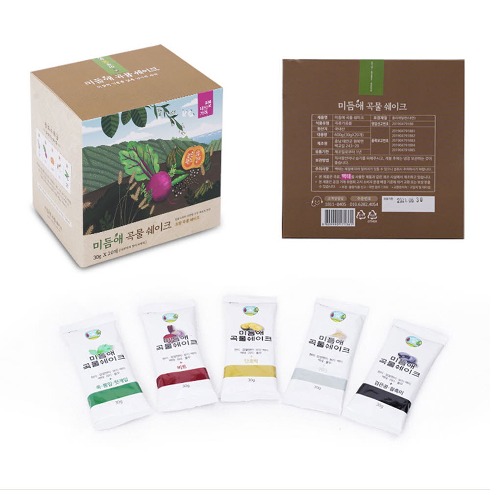 미듬애 곡물쉐이크 스틱형 5종 600g (30g*20ea)