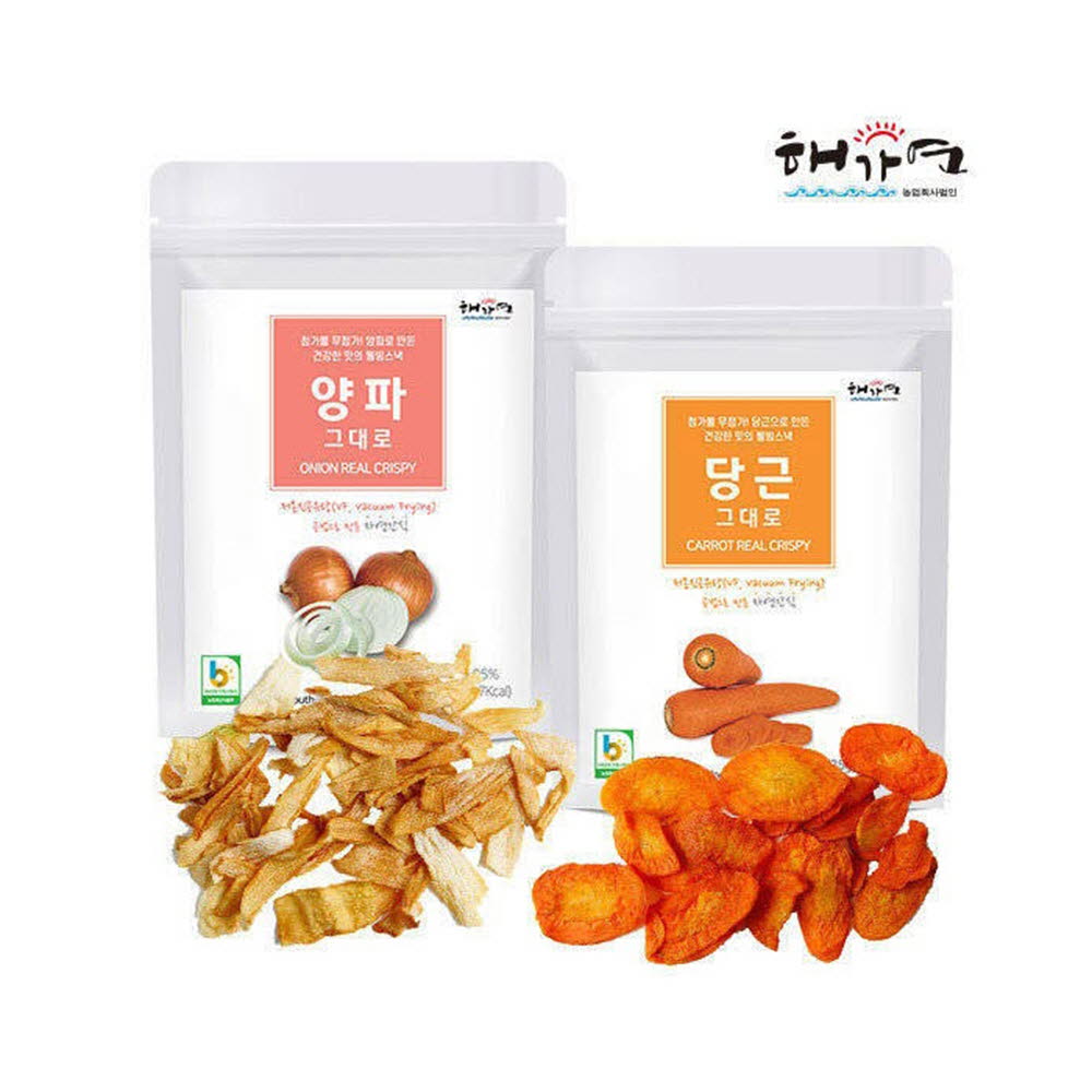 해가연 그대로 스낵 2종 세트 (당근3+양파3)
