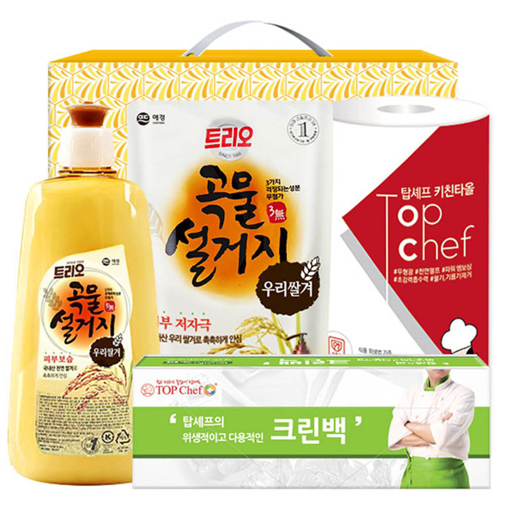 애경 곡물설거지500용기 곡물설거지300리필 크린백 키친타올(4종)