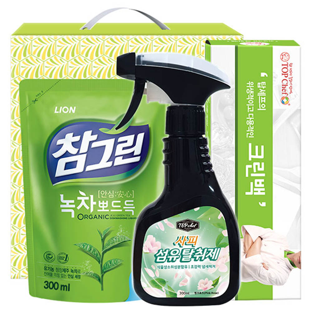 참그린녹차300리필 사피섬유탈취제 크린백(3종)