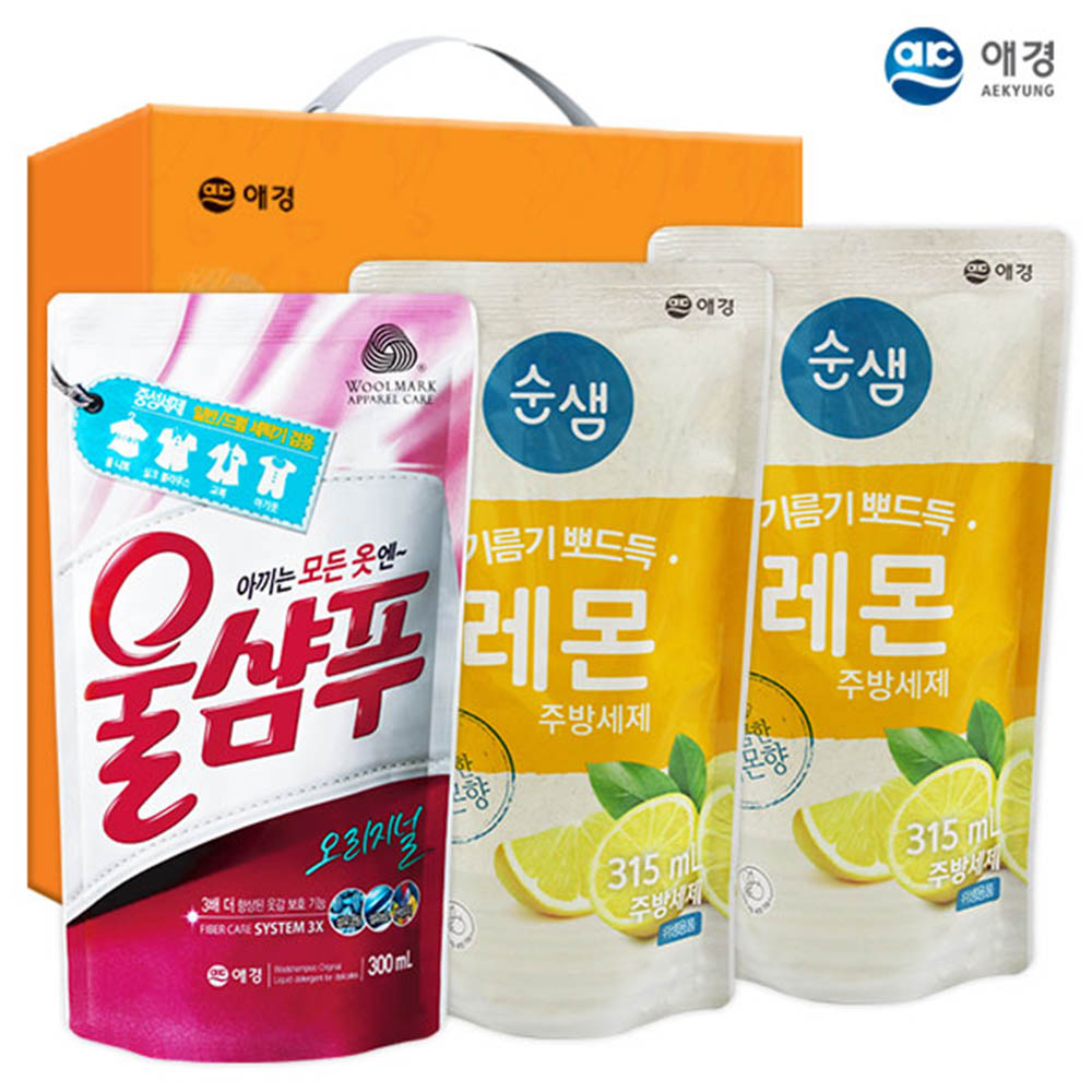 애경 울샴푸 순샘레몬315리필2P(3종)