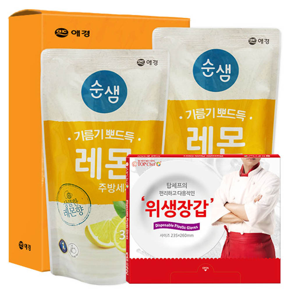 애경 순샘레몬315리필2P 정사각위생장갑(3종)