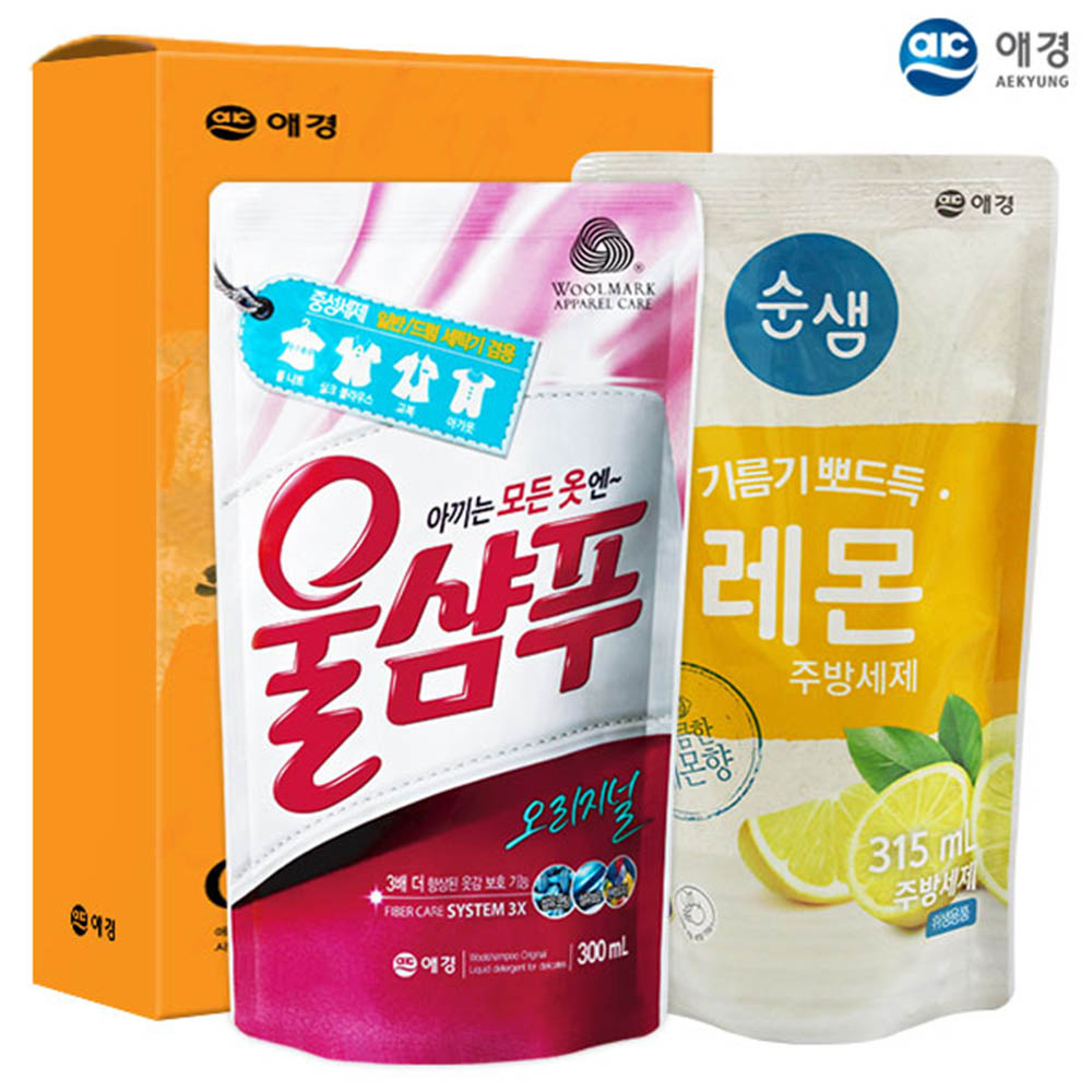 애경 울샴푸 순샘레몬315리필(2종)