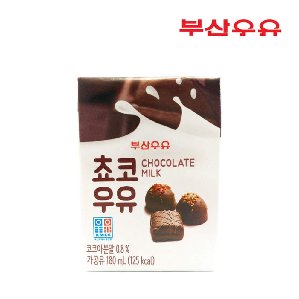 부산우유 초코멸균우유180ml x 24팩