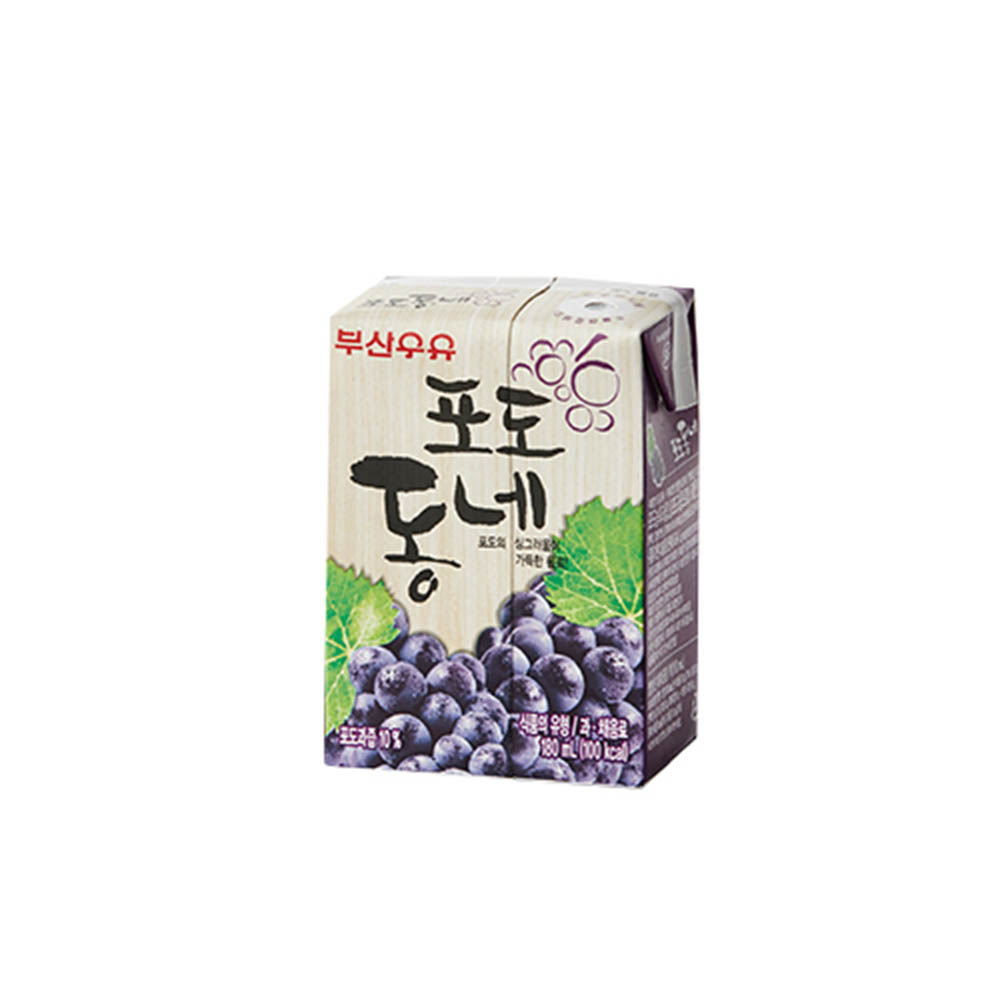 부산우유 포도동네 과즙음료 180ml x 24개