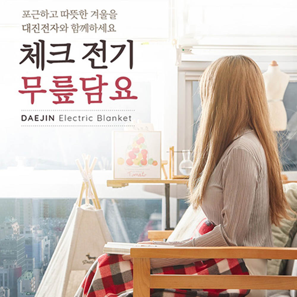 대진전자 국내산 체크 프리미엄 전기 무릎담요 DJ-T306