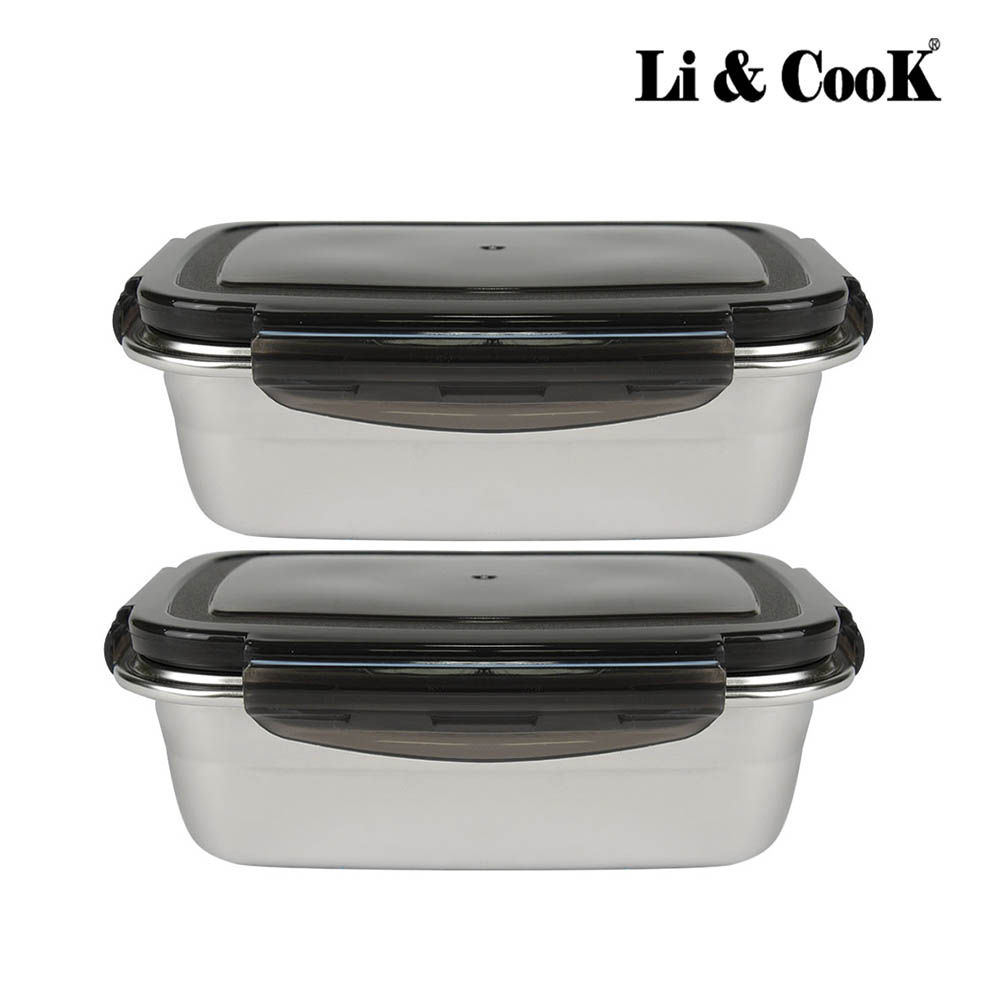 리앤쿡 스테인레스 304 밀폐용기 2종(600ml 2개)