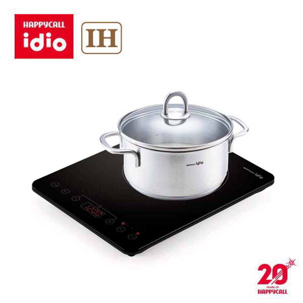 해피콜 아이디오 1구 IH 전기레인지 + 아이디오 라이트 IH 스텐냄비 양수18cm (BH-0006)