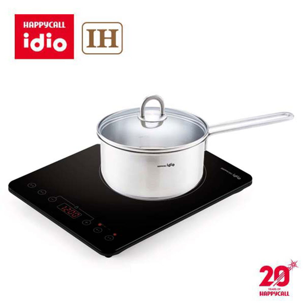 해피콜 아이디오 1구 IH 전기레인지 + 아이디오 라이트 IH 스텐냄비 편수18cm (BH-0005)