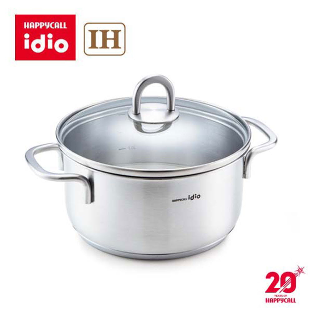 해피콜 아이디오 라이트 IH 스텐냄비 양수18cm (4008-0003)