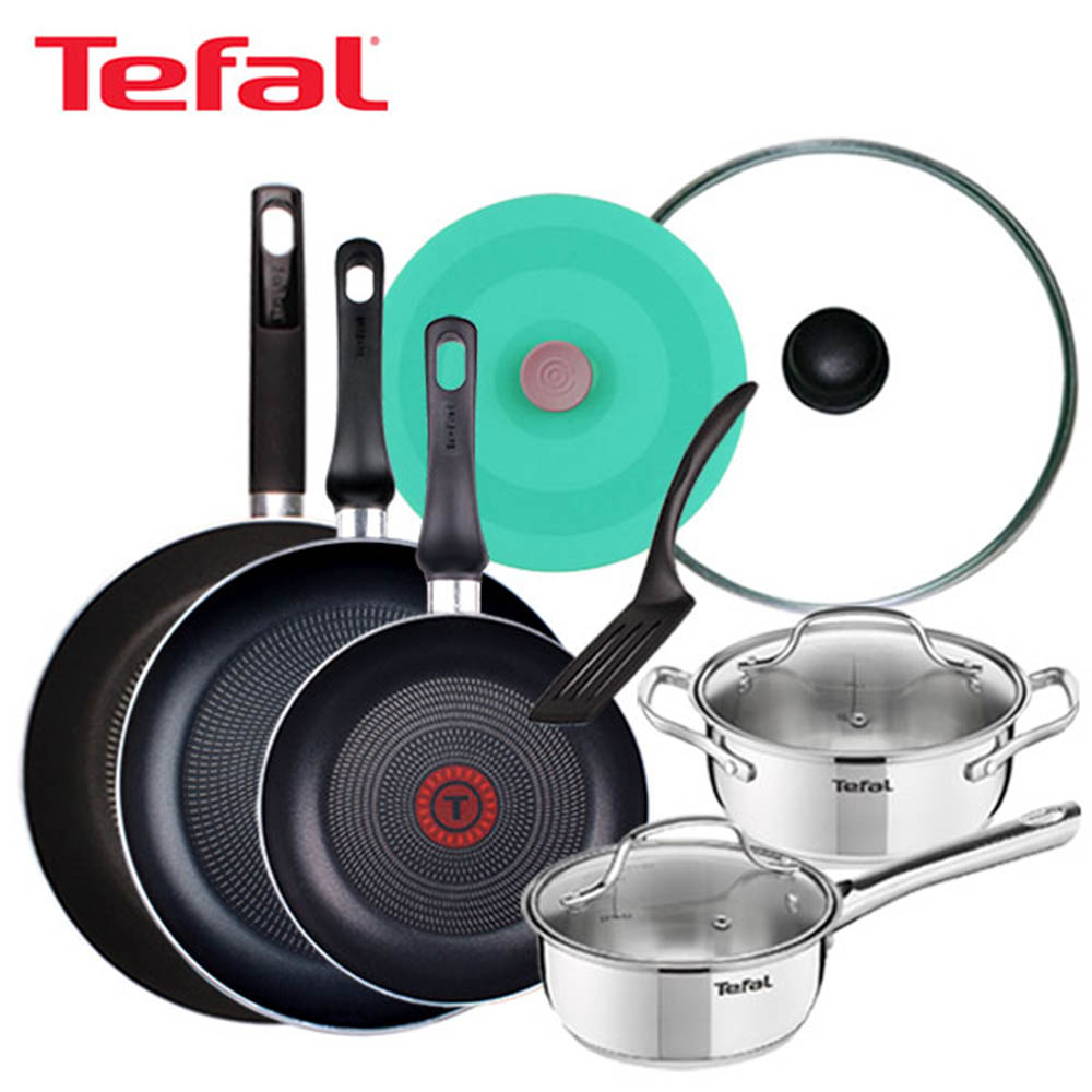 [테팔] 스페셜 프라이팬 실속 구성 3P+그래픽 단청 프라이팬 30cm+스페셜 스텐 냄비 2종+유리뚜껑 28cm+실리콘 멀티뚜껑 22cm TFC-EL08STGD30GLES6P8SM22