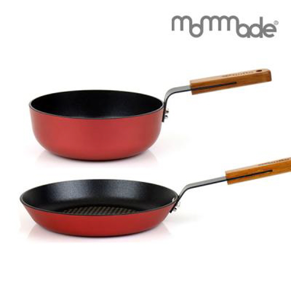 맘메이드 티크목 우드 IH 원형팬 2종 (궁중팬22+후라이팬28)