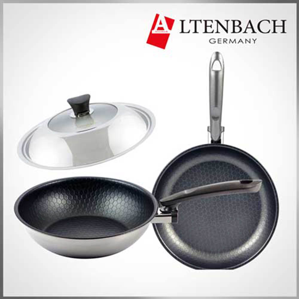 [알텐바흐] 울트라콤보 통5중 스텐팬 베스트3종세트(프라이팬28cm+궁중팬28cm+콤보카바28cm)