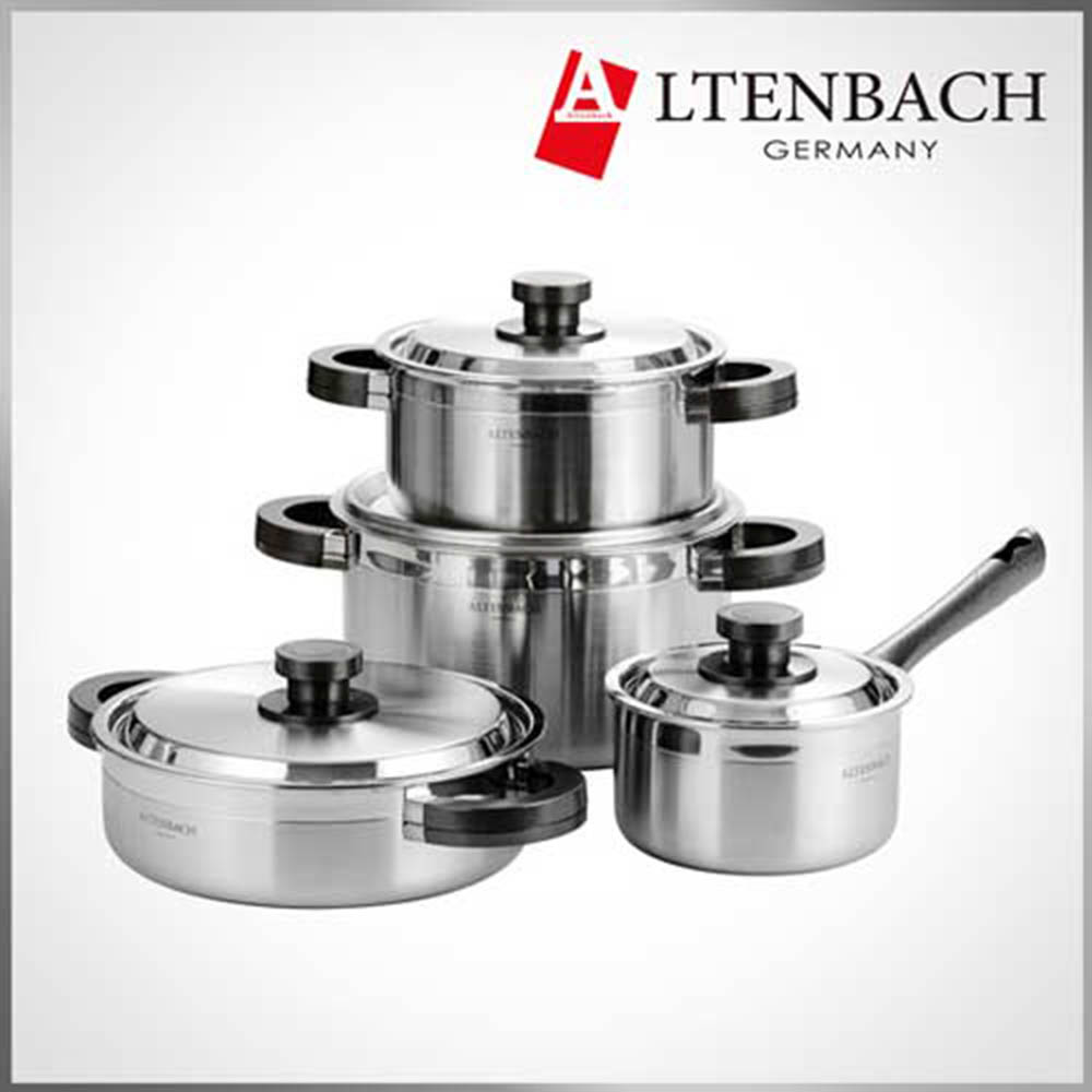 [알텐바흐] 미뉴에트 통5중 스텐냄비 4종세트(편수16cm/양수20cm/양수24cm/전골24cm)