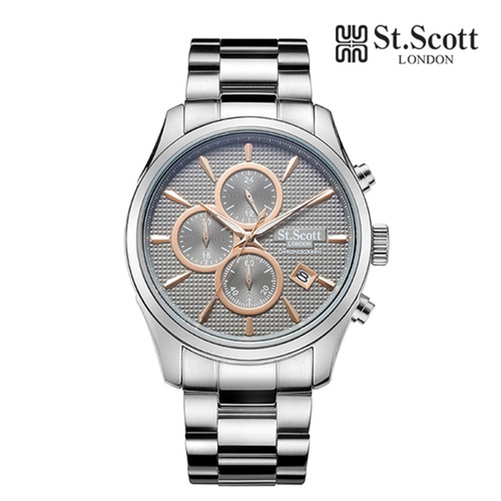세인트스코트 로노그래프 남성 메탈시계_ST3054SGS