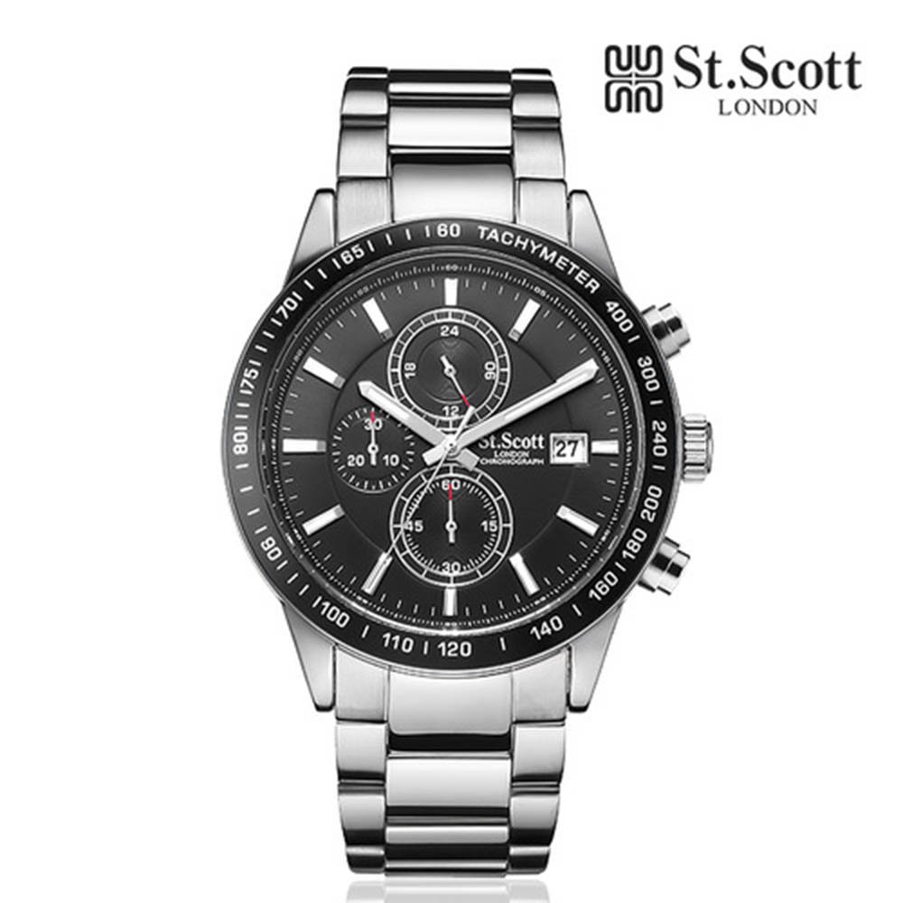 세인트스코트 크로노그래프 남성 메탈시계_ST3055SBS