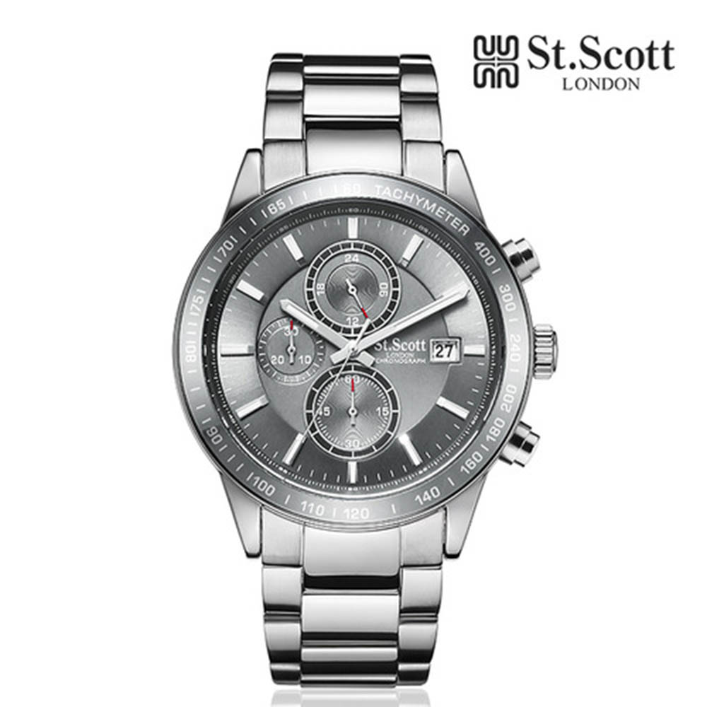 세인트스코트 크로노그래프 남성 메탈시계_ST3055SGS