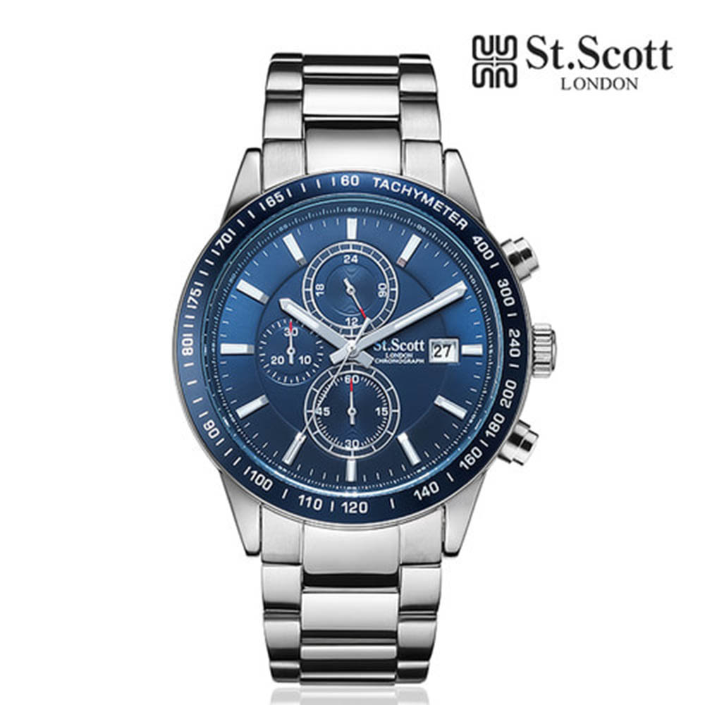 세인트스코트 크로노그래프 남성 메탈시계_ST3055SLS