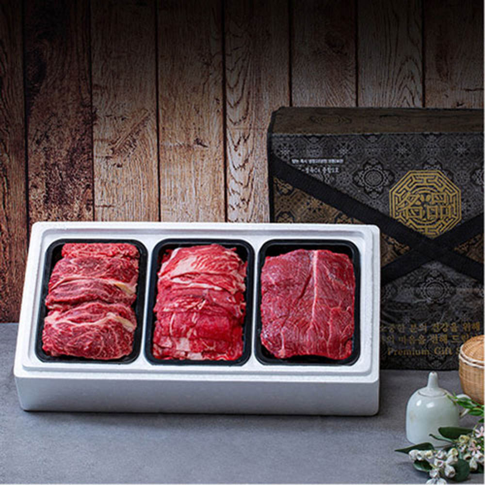 [안동바른한우] 1등급 한우 가족실속 세트2호 1.2kg