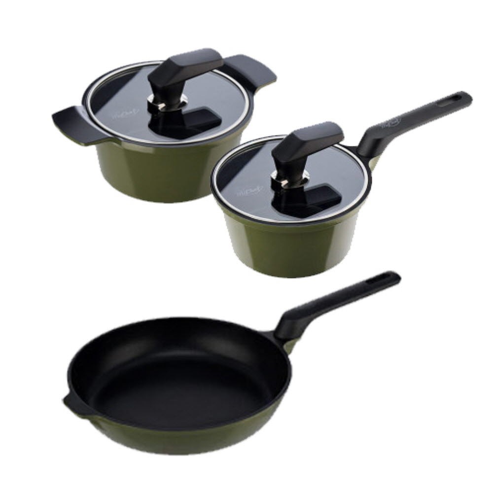 [도루코] 에세이 IH 쿡웨어 3종 세트 (편수 18cm, 양수 20cm, 프라이팬 28cm)