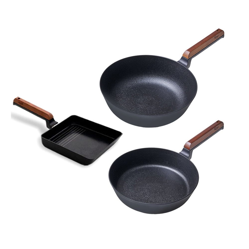 [도루코] 도루코 마이셰프 헤이즐 IH 프라이팬 3종 세트 (계란말이팬 21cm, 프라이팬 ,24cm, 궁중팬 26cm)