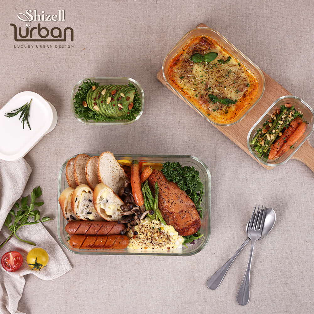 [쉬젤] 러반 오븐 내열글라스 밧드4종 세트 (직2500ml*1+930ml*1+370ml*2)