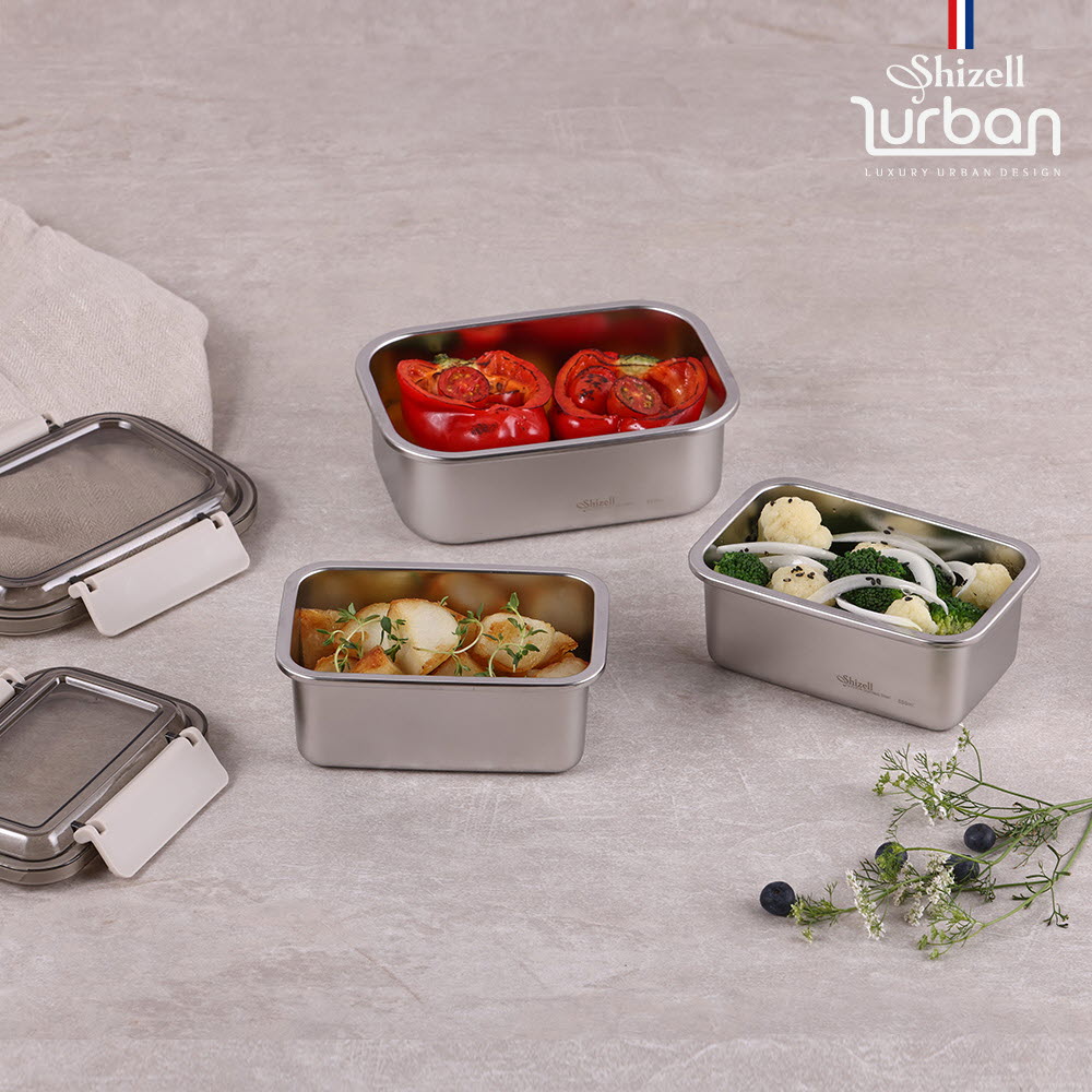 [쉬젤] 러반 슈퍼클린찬통 직사각3종세트 (600ml*2EA+850ml*1EA)