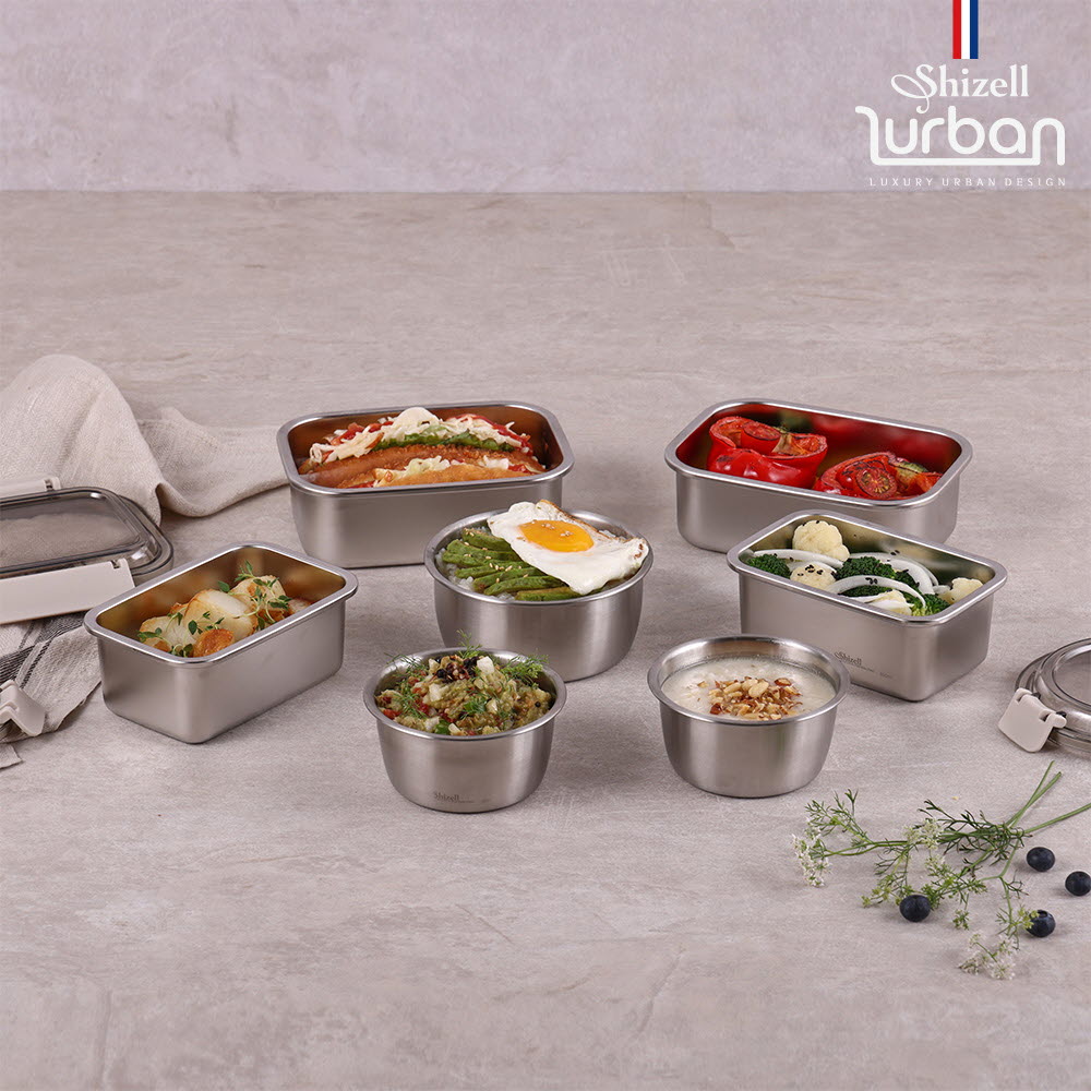 [쉬젤] 러반 슈퍼클린찬통 혼합7종세트A 원형3종+직사각4종 (350ml*2EA+600ml*1EA) + (600ml*2EA+850ml*2EA)