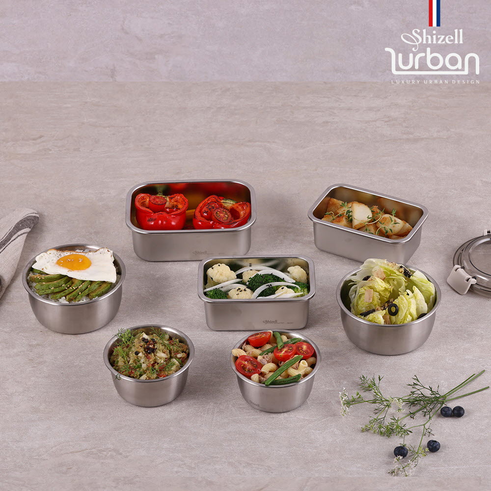 [쉬젤] 러반 슈퍼클린찬통 혼합7종세트B 원형4종+직사각3종 (350ml*2EA+600ml*2EA)+(600ml*2EA+850ml*1EA)