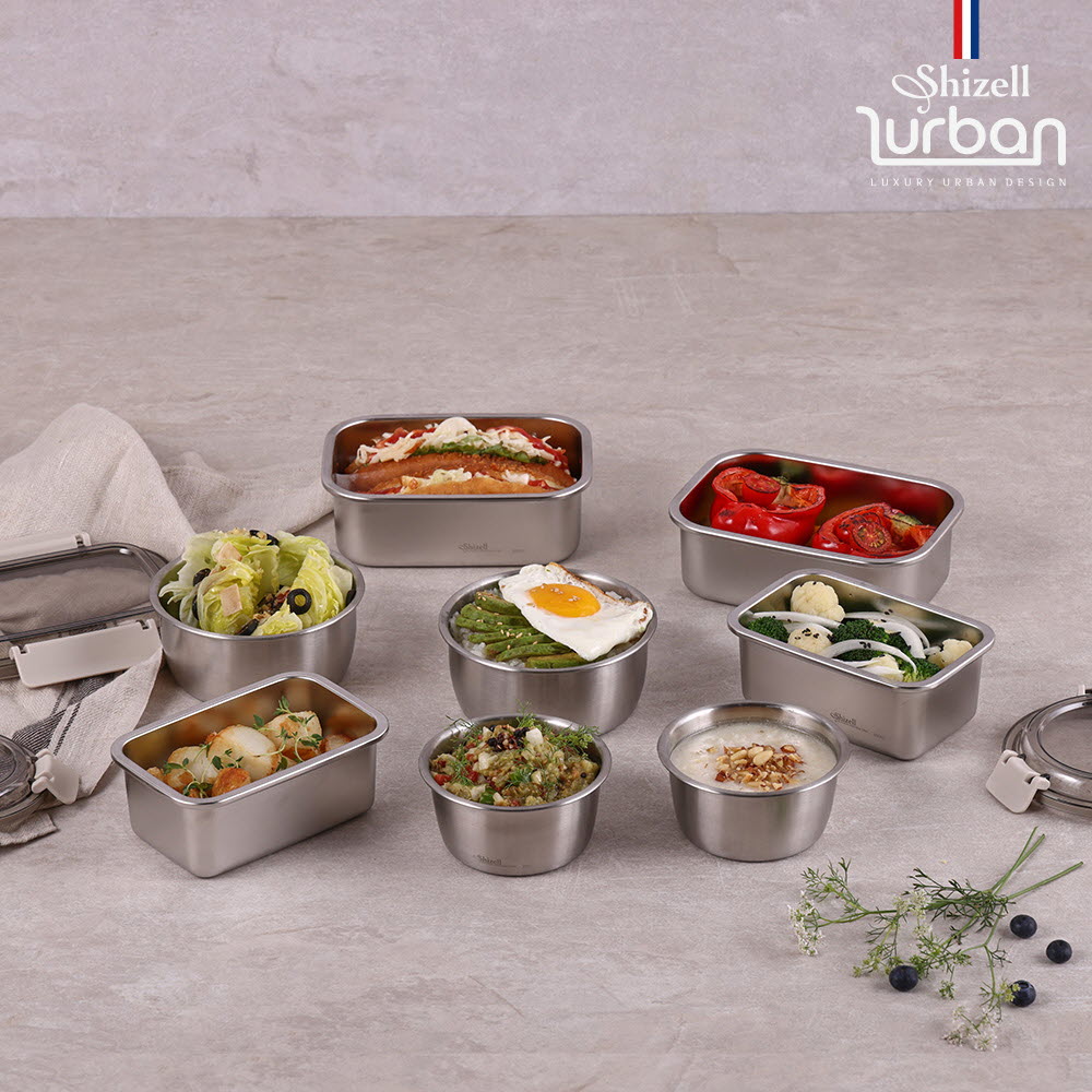 [쉬젤] 러반 슈퍼클린찬통 혼합8종세트A 원형4종 + 직사각4종 (350ml*2EA+600ml*2EA) + (600ml*2EA+850ml*2EA)