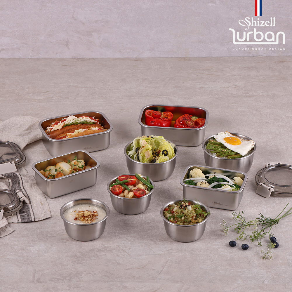 [쉬젤] 러반 슈퍼클린찬통 혼합9종세트 원형5종+직사각4종 (원350ml*3EA+원600ml*2EA) + (직600ml*2EA+직850ml*2EA)