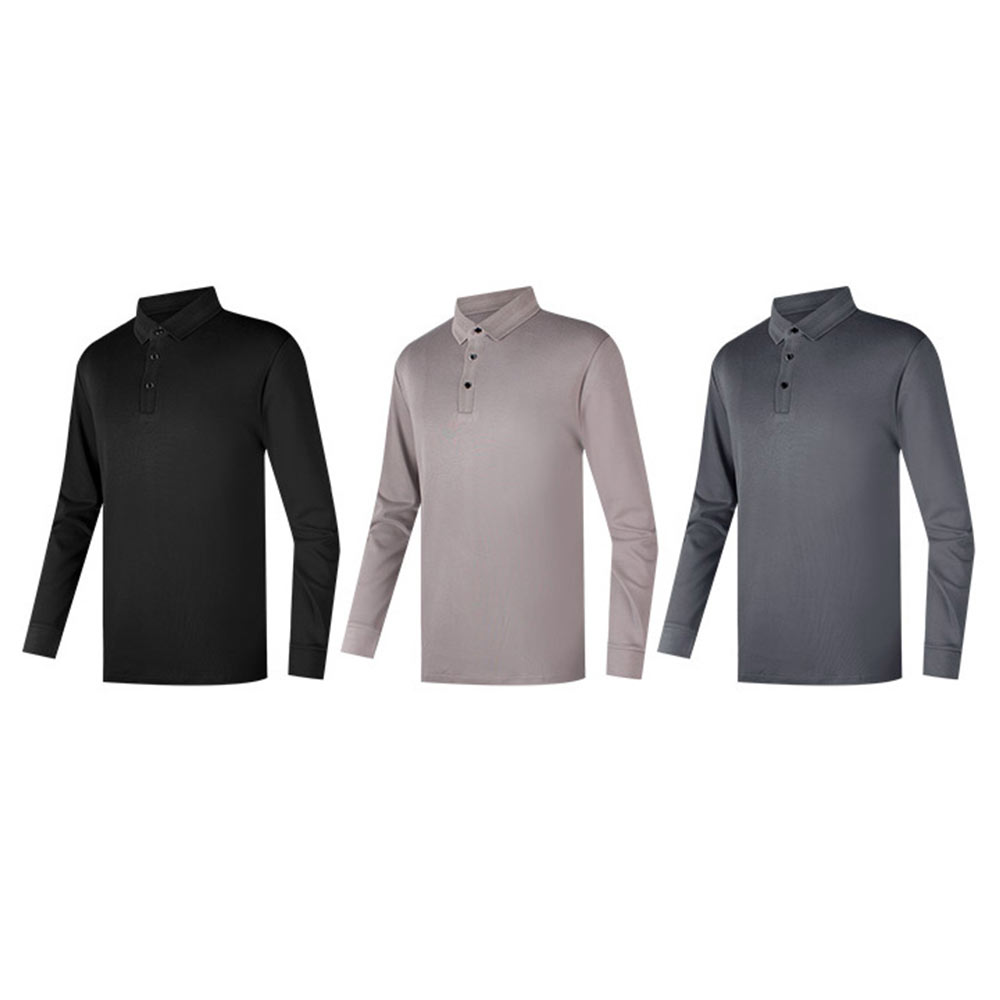 인테로 골프웨어 남성 가을 스판 니트 카라 티셔츠 IFMB