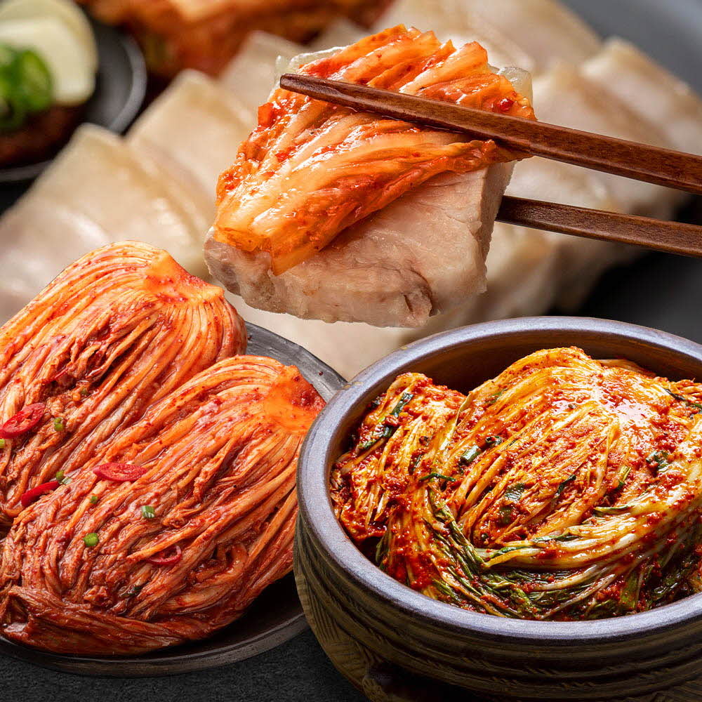 [국민쿡 전통발효 깊은맛] 프리미엄 포기김치 1kg + 보쌈김치 1kg + 찌개용묵은지 1kg